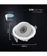 V-Tac 12W LED COB downlight CCT - IP44, Cree chip, hvid