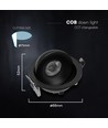 V-Tac 12W CCT LED downlight - IP44, sort, Cree chip