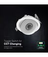 V-Tac 18W COB LED downlight - IP44, CCT, Cree chip, hvid, 6 års garanti
