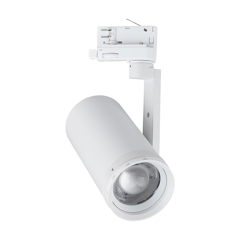 V-Tac 30W 3-faset CCT skinnespot - Zoombar 25Â°-50Â°, hvid - Kulør : 3-i-1
