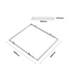Indbygningsramme til 60x60 LED panel - Passer til Troldtekt uden tilpasning, hvid kant