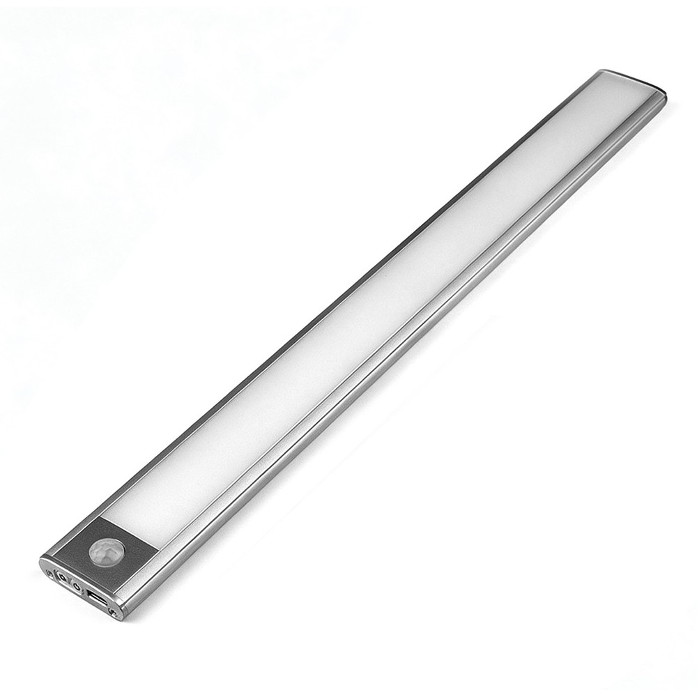40cm 2W LED skabslampe med sensor - Sølv, genopladelig, IP20 - Dæmpbar : Dæmper indbygget, Kulør : 3-i-1
