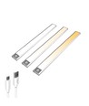 40cm 2W LED skabslampe med sensor - Sølv, genopladelig, IP20