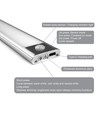 40cm 2W LED skabslampe med sensor - Sølv, genopladelig, IP20