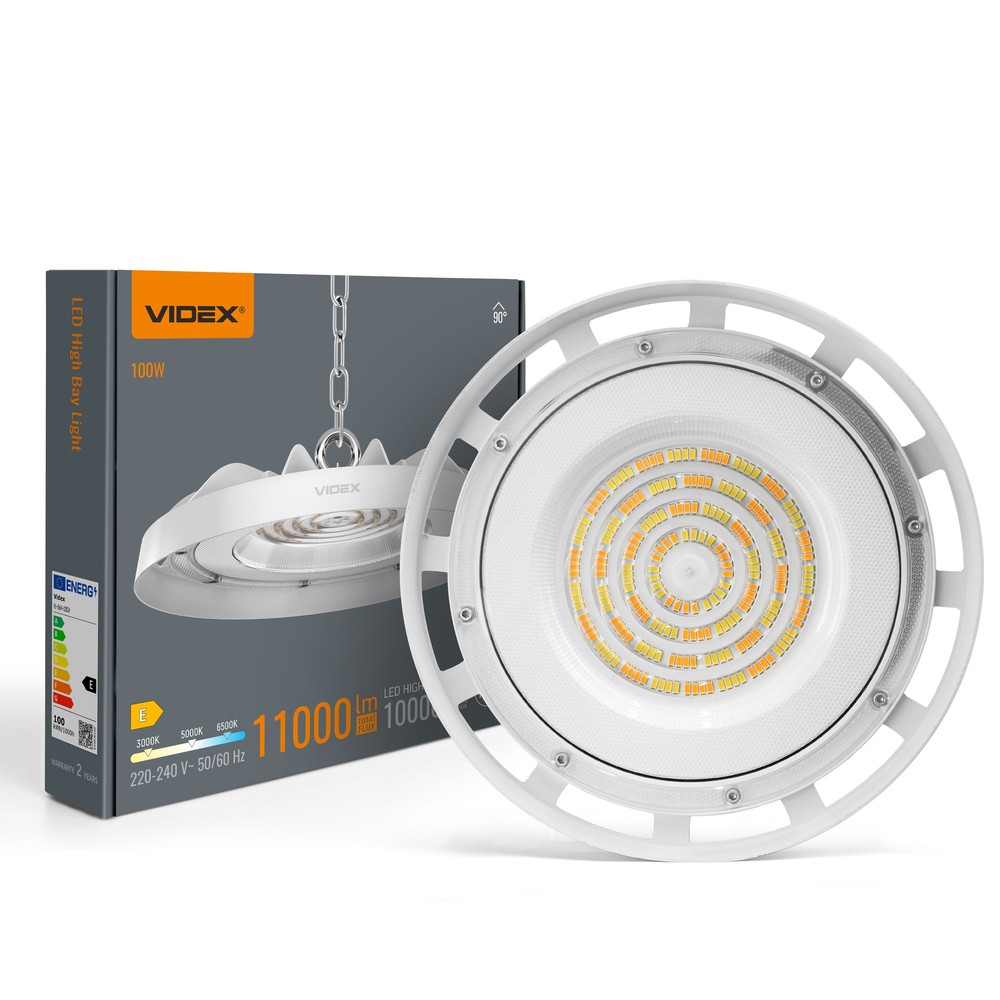 100W LED high bay - CCT, hvid - Kulør : Varm 100W LED high bay - CCT, hvid - Kulør : Varm