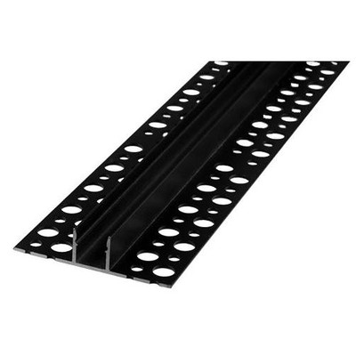 Aluprofil 13x13 til klinker/fliser - 2 meter, sort, inkl. sort cover