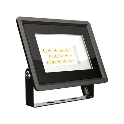 V-Tac 10W LED projektør - Arbejdslampe, udendørs - Dæmpbar : Ikke dæmpbar, Farve på hus : Sort, Kulør : Kold