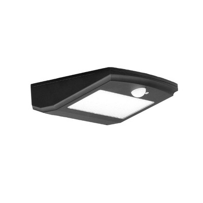 solcelle LED lampe med bevægelse PIR sensor effekt 6,5W 6500K 630 4 driftstilstande 170x165x45mm IP54 batteri 4500mAh – Kulør : Kold