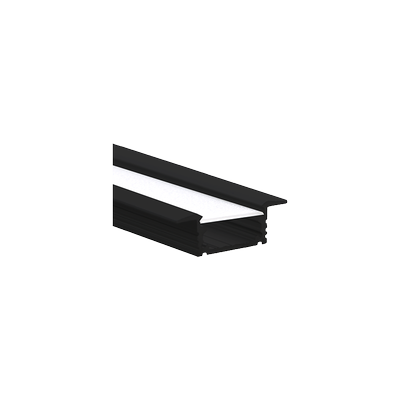 PROFILER til strips planmonteret 1000×8,6×17 bredde 27mm AL. Lakeret sort