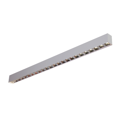 Kontor aluminium LED armatur 120cm sølv koblingsbar 40W Strømforsyning BOKE ingen flimmer Osram LED chips UGR16 – Kulør : Neutral