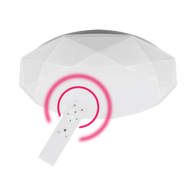 Dekorativ LED armatur med dæksel 60W IP20 Alu/MS Ø511x84mm Farvetemperatur 3000-6500K Dæmpbar nattilstand