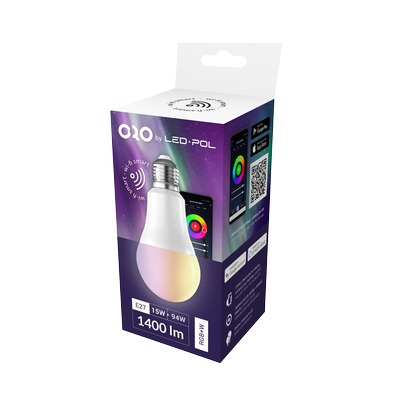 LED-lampe styret med appen LEDPOL SMART 65x133mm 15W RGBWW 3000K-6500K dæmpbar