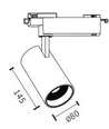 28W 1-faset RA90 Skinnespot - 175 lm/W, Hvid, 1F3W