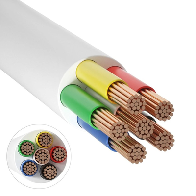 12-24V RGB+CCT kabel, hvid rund - 6 x 0,5 mmÂ², metervare, min. 5 meter