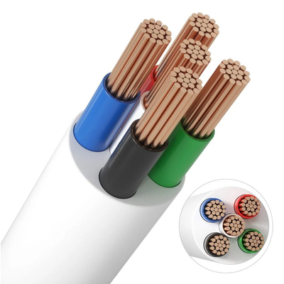12-24V RGB+W kabel, hvid rund - 5 x 0,5 mmÂ², metervare, min. 5 meter