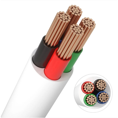 12-24V RGB kabel, hvid rund - 4 x 0,5 mmÂ², metervare, min. 5 meter
