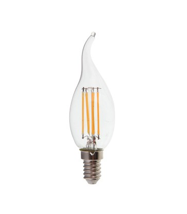 V-Tac 4W LED flammepære - Kultråd, varm hvid, E14
