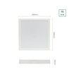 24W LED loftslampe - 29 x 29cm, Højde: 3,8cm, hvid kant