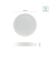 24W LED loftslampe - Ø29cm, Højde: 3,8cm, hvid kant
