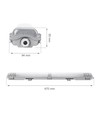 60cm 18W Limea T8 LED dobbeltarmatur - IP65 vandtæt, Inkl. 2x9W LED rør