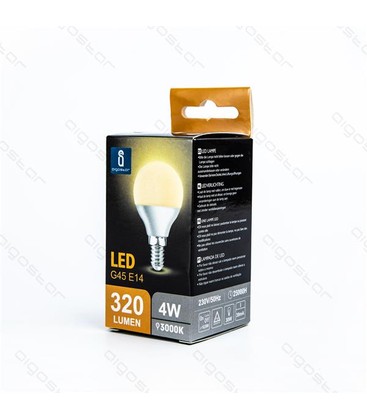 Outlet: Aigostar E14 - 4W LED pære, G45, 320 Lumen, Varm Hvid