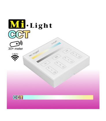 Outlet: Mi-Light CCT vægpanel til batteri 2,4GHz - 4 Zoner