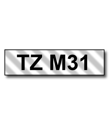 Restsalg: Brother TZeM31 sort tekst på mat gennemsigtig tape 12mm x 8m kompatibel TZM31