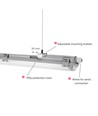 60cm Limea T8 LED armatur, gennemfortrådet - Til 1x 60cm LED rør, IP65 vandæt
