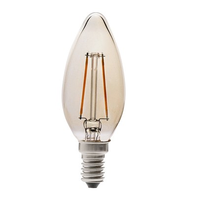 LEDlife 2W LED kertepære - Dæmpbar, kultråd, røget glas, ekstra varm, E14 - Dæmpbar : Dæmpbar, Kulør : Ekstra varm