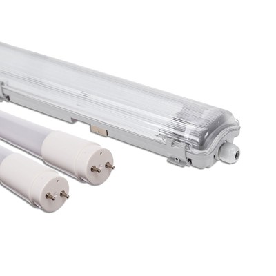 Billede af Limea T8 LED dobbeltarmatur - Inkl. 9W 60cm LED rør, IP65 vandtæt - Dæmpbar : Ikke dæmpbar, Kulør : Varm