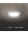 12W LED loftslampe - Ø17cm, Højde: 3cm, hvid kant