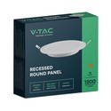 V-Tac 12W LED indbygningspanel - Hul: Ø15,5 cm, Mål: Ø17 cm, 230V