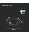 Downlight kit uden lyskilde - Hul: Ø6,3 cm, Mål: Ø8 cm, sort, vælg MR16 eller GU10 fatning