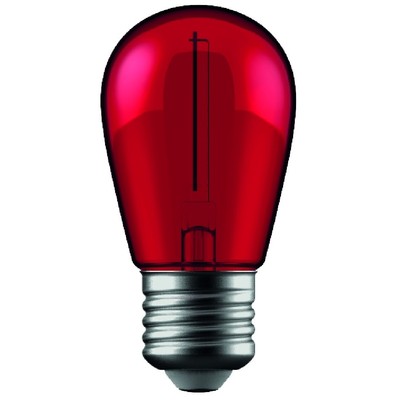 1W Farvet LED kronepære - Rød, kultråd, E27 - Dæmpbar : Ikke dæmpbar, Kulør : Rød
