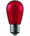 E27 1W LED kronepære - Rød, kultråd