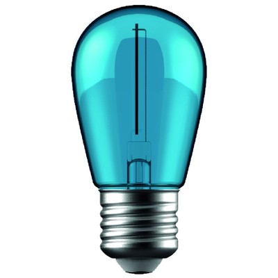 1W Farvet LED kronepære - Blå, kultråd, E27 - Dæmpbar : Ikke dæmpbar, Kulør : Blå