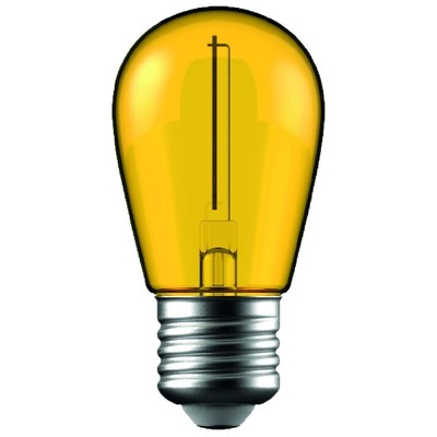 1W Farvet LED kronepære - Gul, kultråd, E27 - Dæmpbar : Ikke dæmpbar, Kulør : Gul