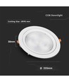 30W Ø22,5cm LED spotlight - Hul: Ø19,5 cm, Mål: Ø22,5 cm, 3,8 cm høj, Samsung LED chip