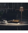 V-Tac opladelig bordlampe, trådløs - Cortenfarvet, IP54 udendørs bordlampe, touch dæmpbar, model mini