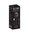 V-Tac opladelig bordlampe, trådløs - Corten, IP54 udendørs bordlampe, touch dæmpbar, model mini