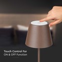 V-Tac opladelig bordlampe, trådløs - Corten, IP54 udendørs bordlampe, touch dæmpbar, model mini