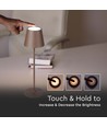 V-Tac opladelig bordlampe, trådløs - Corten, IP54 udendørs bordlampe, touch dæmpbar, model mini