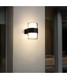 9W LED væglampe - IP65 udendørs, rund, sort, op/ned, inkl. lyskilde