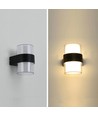 9W LED væglampe - IP65 udendørs, rund, sort, op/ned, inkl. lyskilde
