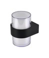 9W LED væglampe - IP65 udendørs, rund, sort, op/ned, inkl. lyskilde
