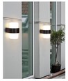 9W LED væglampe - IP65 udendørs, rund, sort, op/ned, inkl. lyskilde