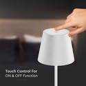 V-Tac opladelig bordlampe, trådløs - Hvid, IP54 udendørs bordlampe, touch dæmpbar, model mini