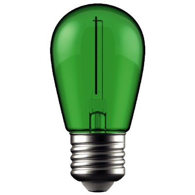 1W Farvet LED kronepære - Grøn, kultråd, E27 - Dæmpbar : Ikke dæmpbar, Kulør : Grøn
