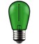 1W Farvet LED kronepære - Grøn, kultråd, E27