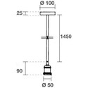 Lampefatning & roset, Designer - Mat sort, 150cm ledning, E27